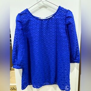 Umgee Royal Blue Textured Blouse